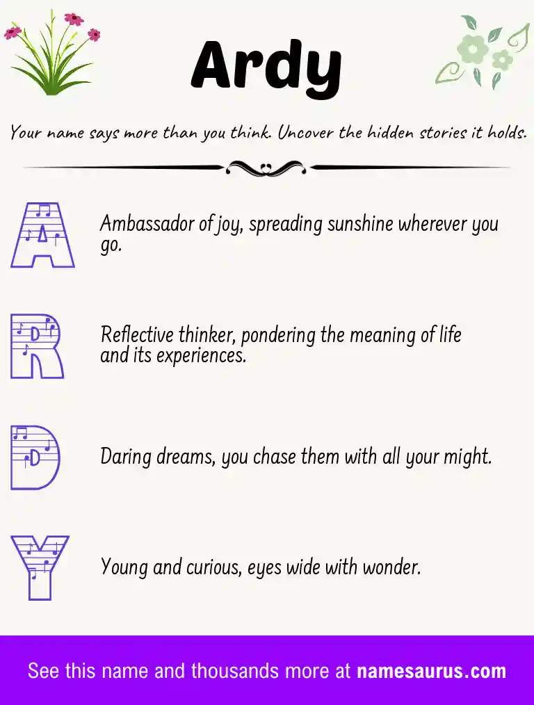 Acrostic poem about Ardy.