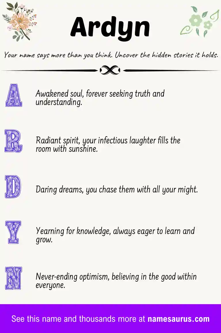 Acrostic poem about Ardyn.