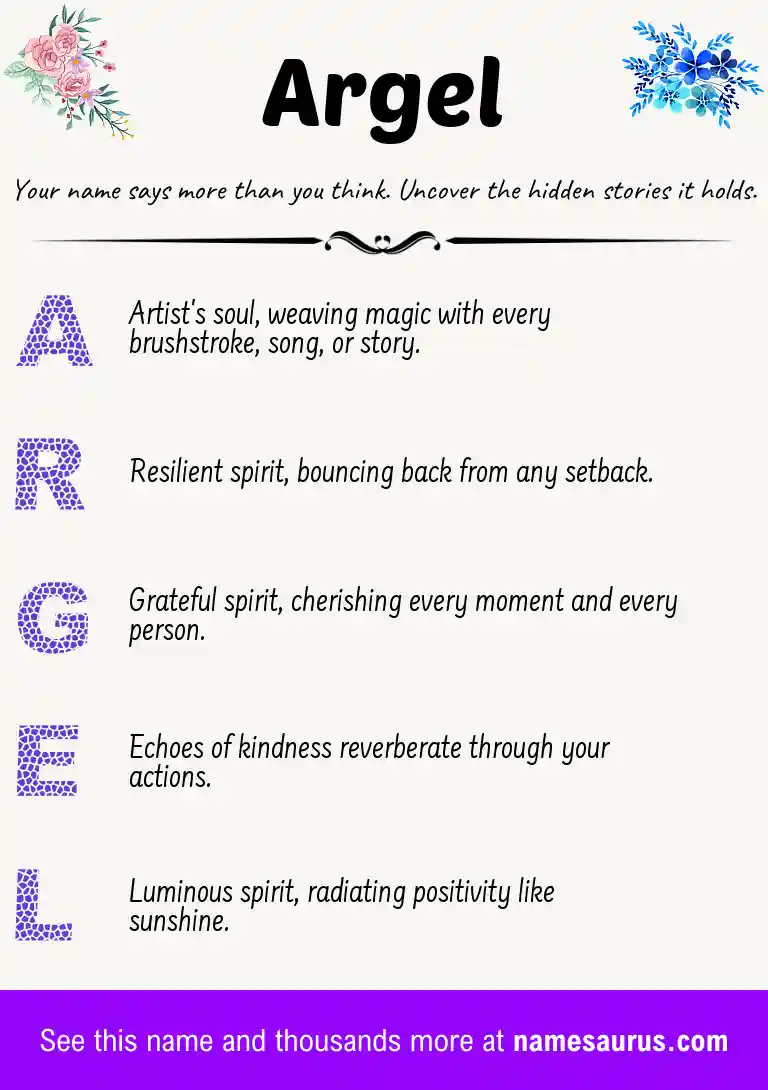 Acrostic poem about Argel.