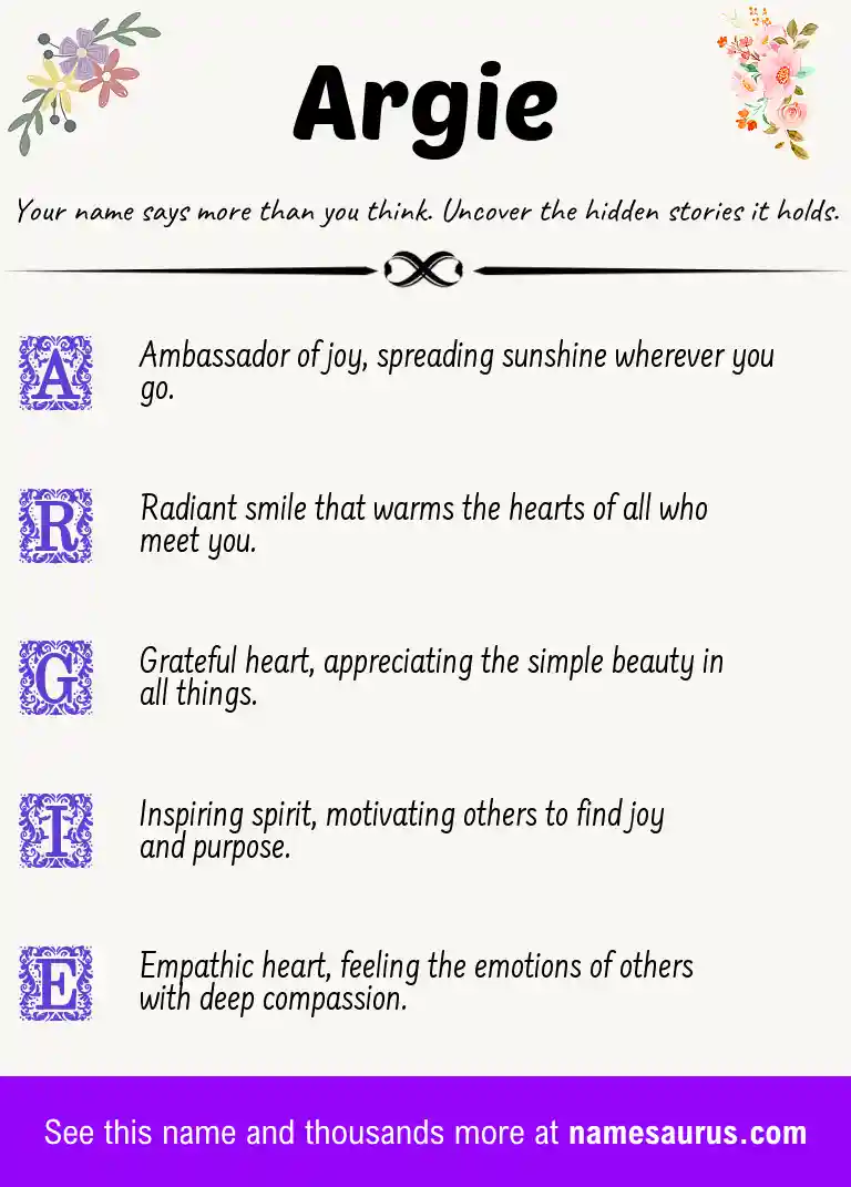 Acrostic poem about Argie.