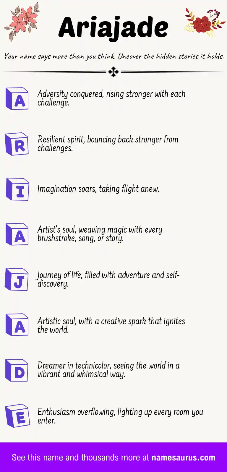 Acrostic poem about Ariajade.