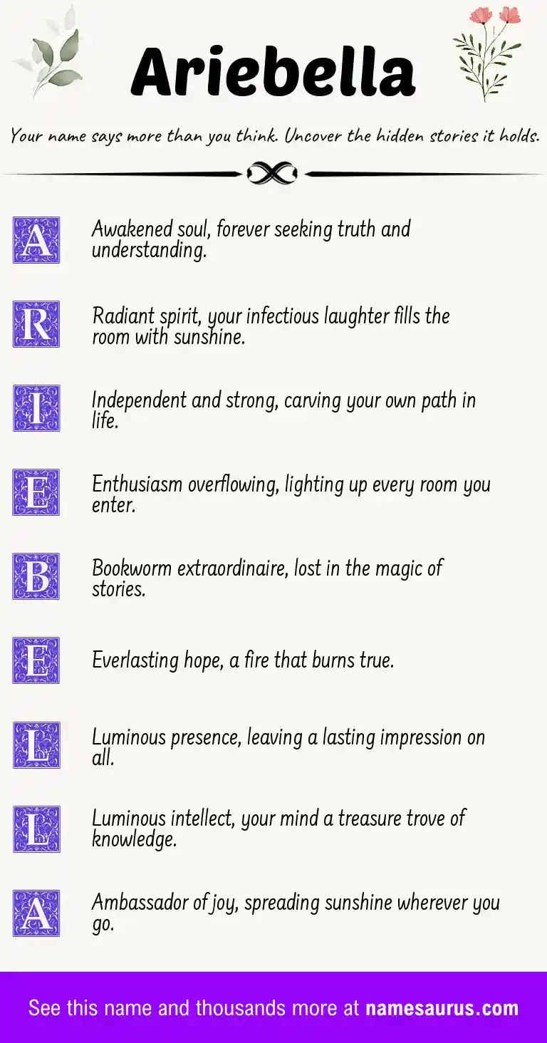 Acrostic poem about Ariebella.