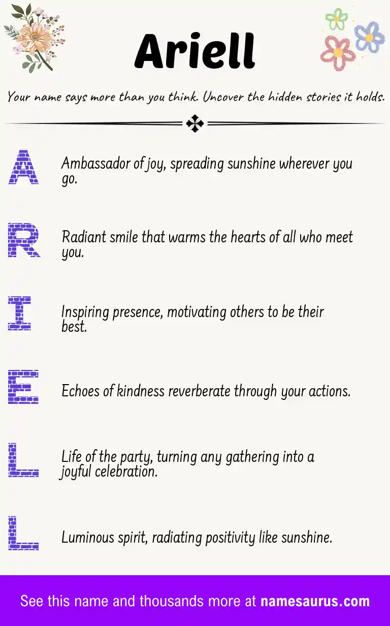 Acrostic poem about Ariell.