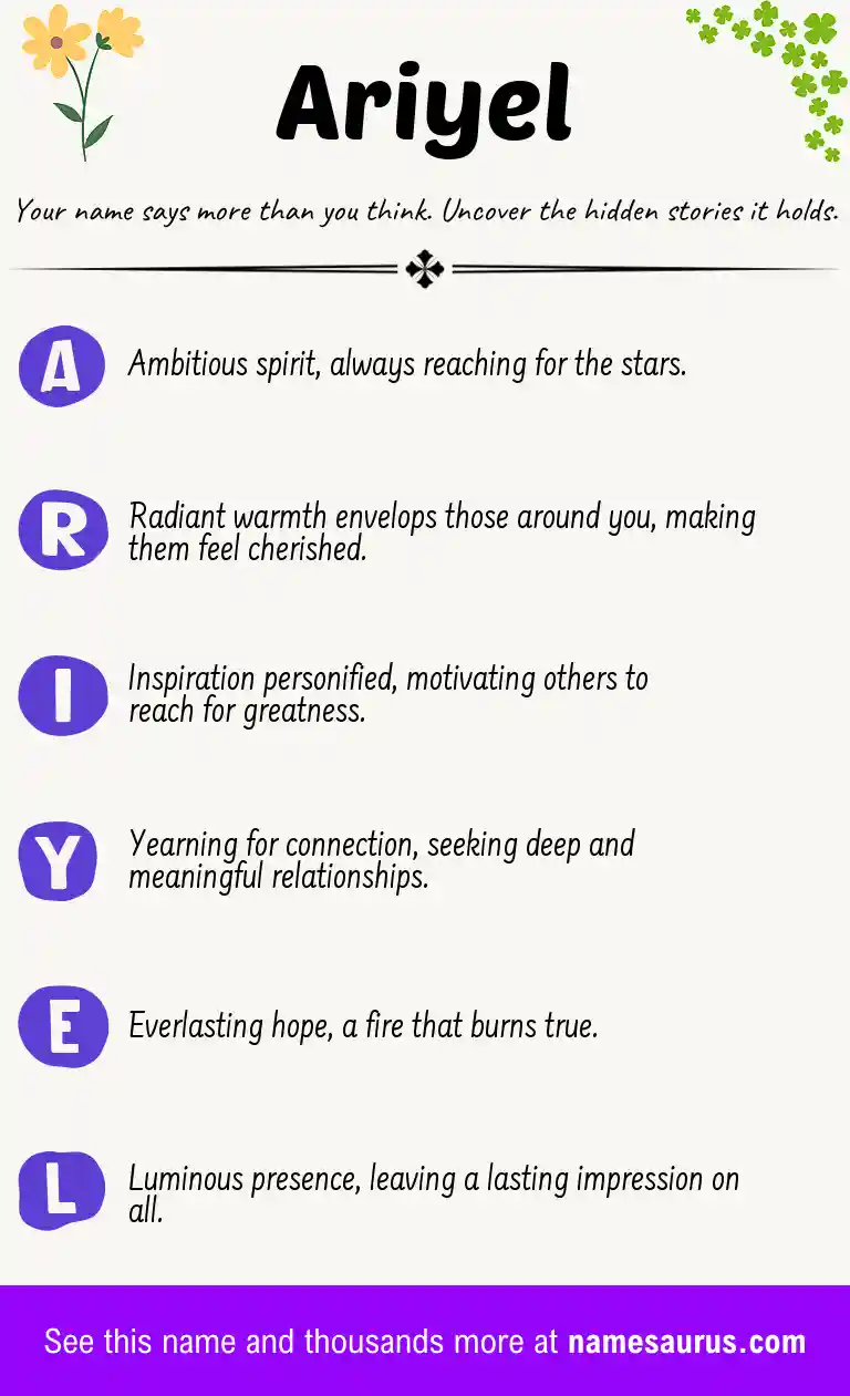 Acrostic poem about Ariyel.