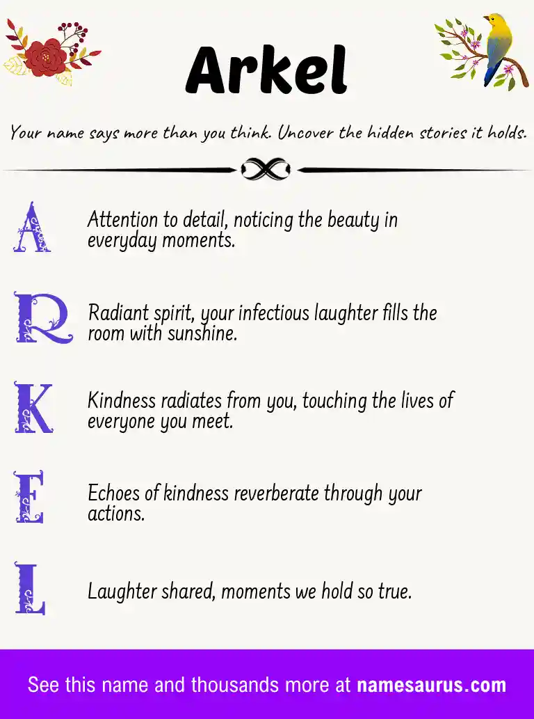 Acrostic poem about Arkel.