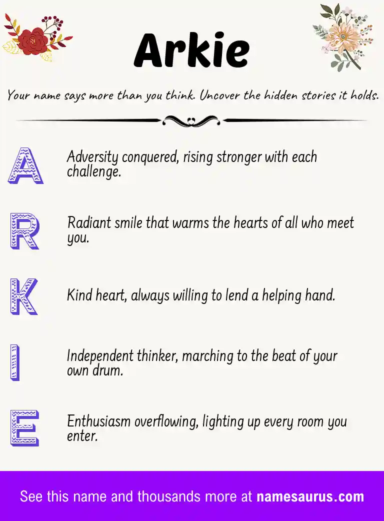 Acrostic poem about Arkie.