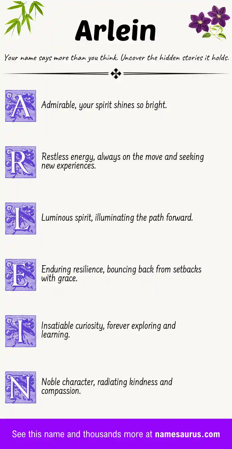 Acrostic poem about Arlein.
