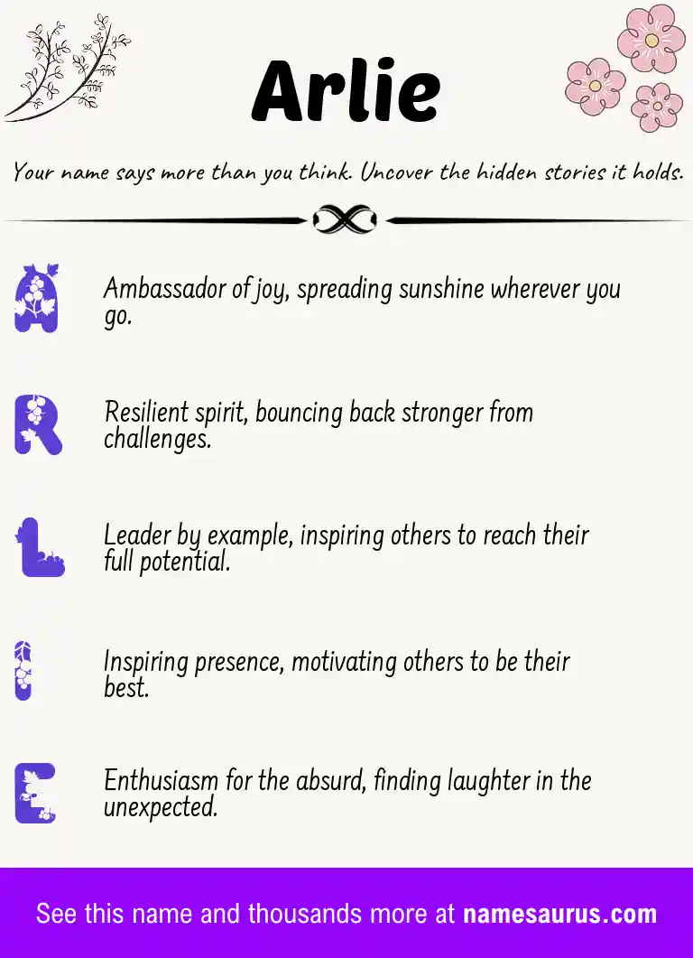 Acrostic poem about Arlie.
