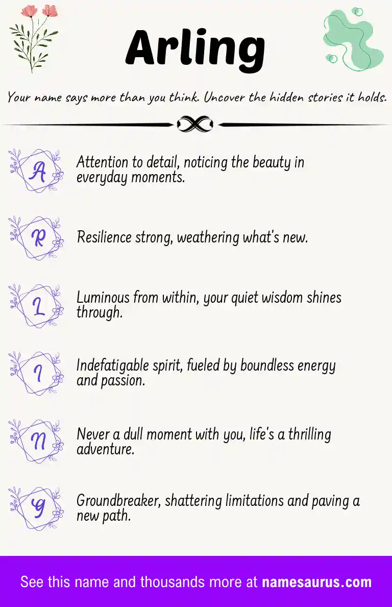 Acrostic poem about Arling.