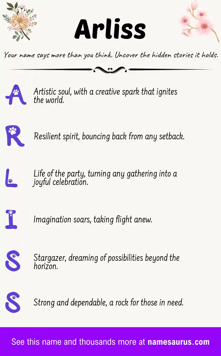 Acrostic poem about Arliss.