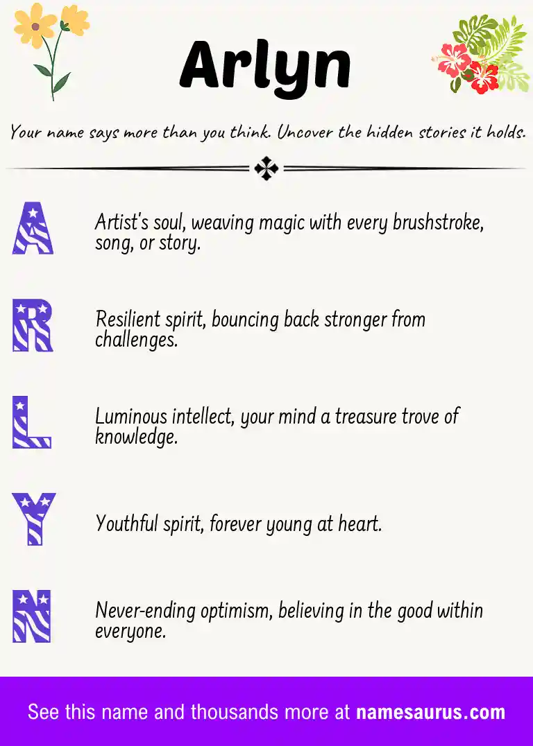Acrostic poem about Arlyn.