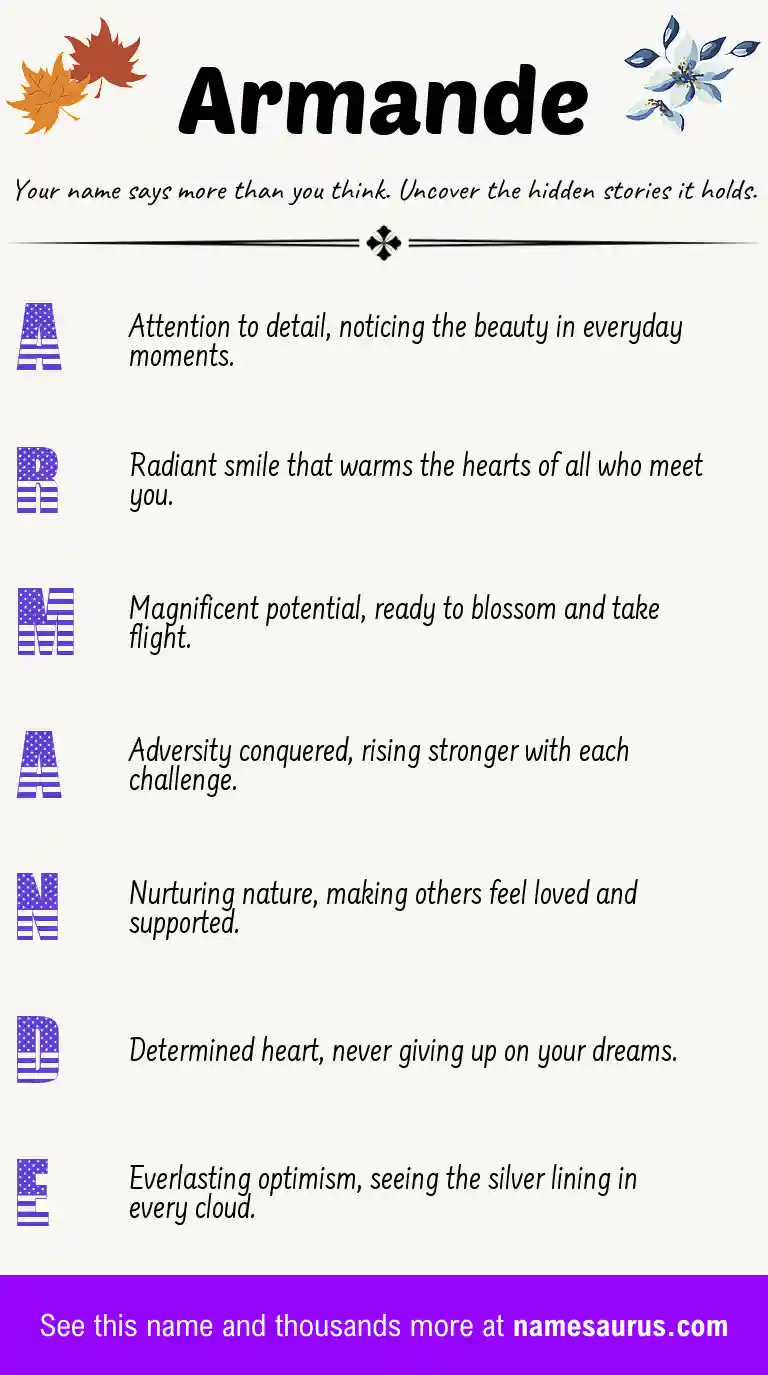 Acrostic poem about Armande.