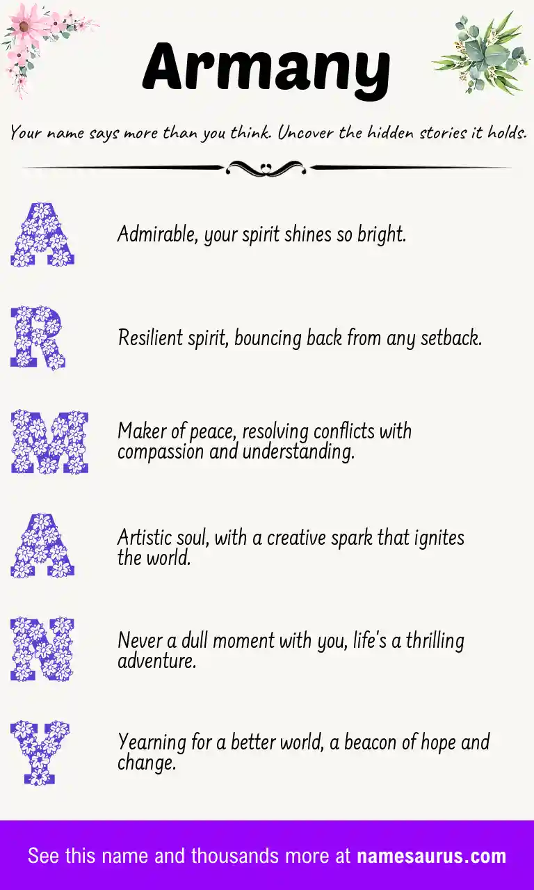 Acrostic poem about Armany.