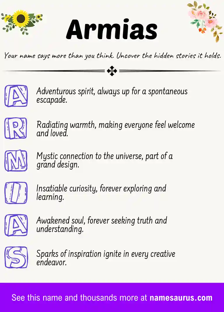 Acrostic poem about Armias.