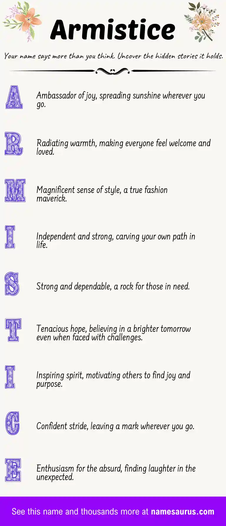 Acrostic poem about Armistice.