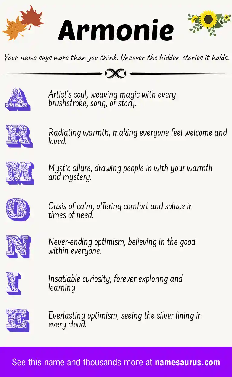 Acrostic poem about Armonie.