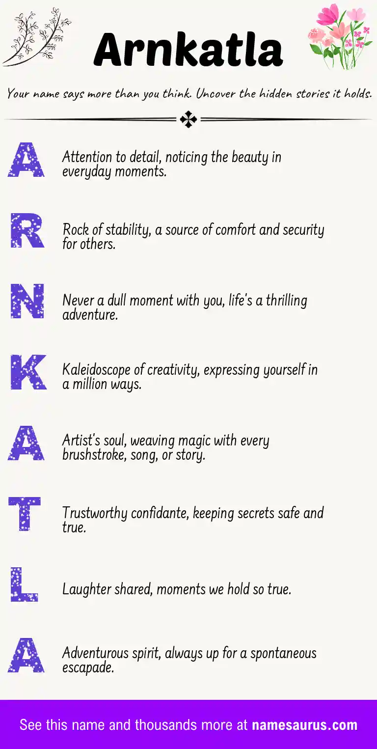 Acrostic poem about Arnkatla.