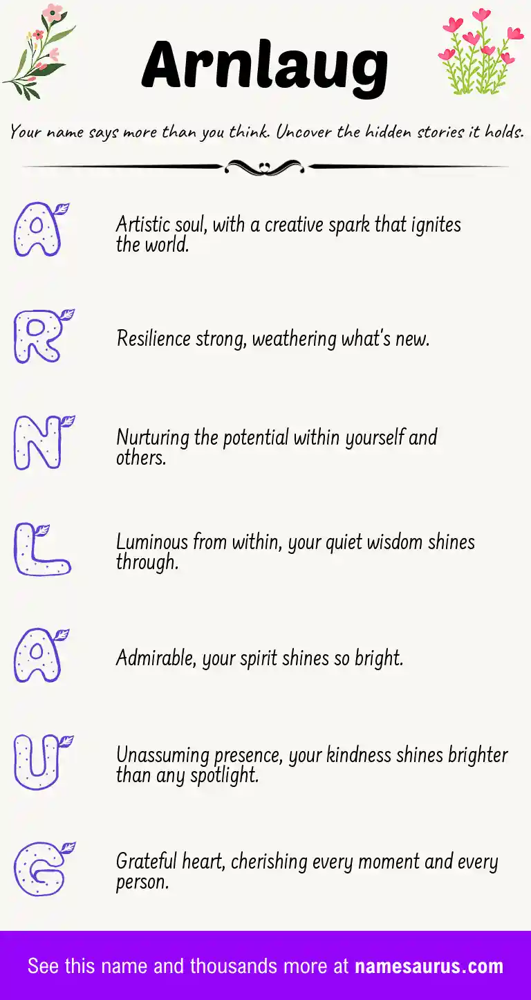 Acrostic poem about Arnlaug.