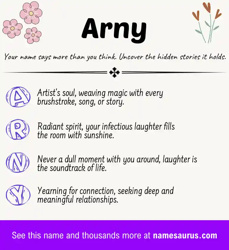 Acrostic poem about Arny.