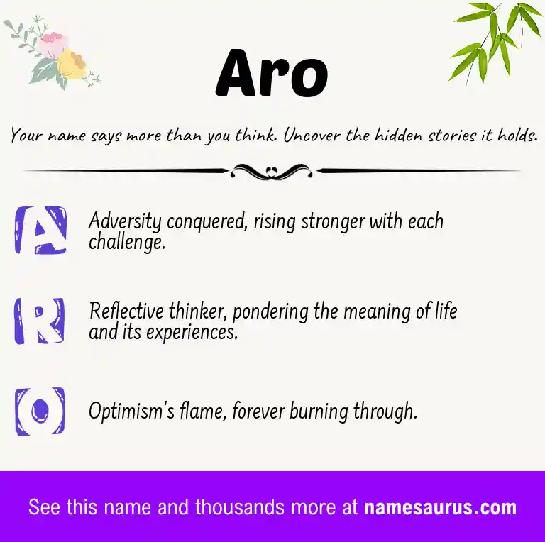 Acrostic poem about Aro.