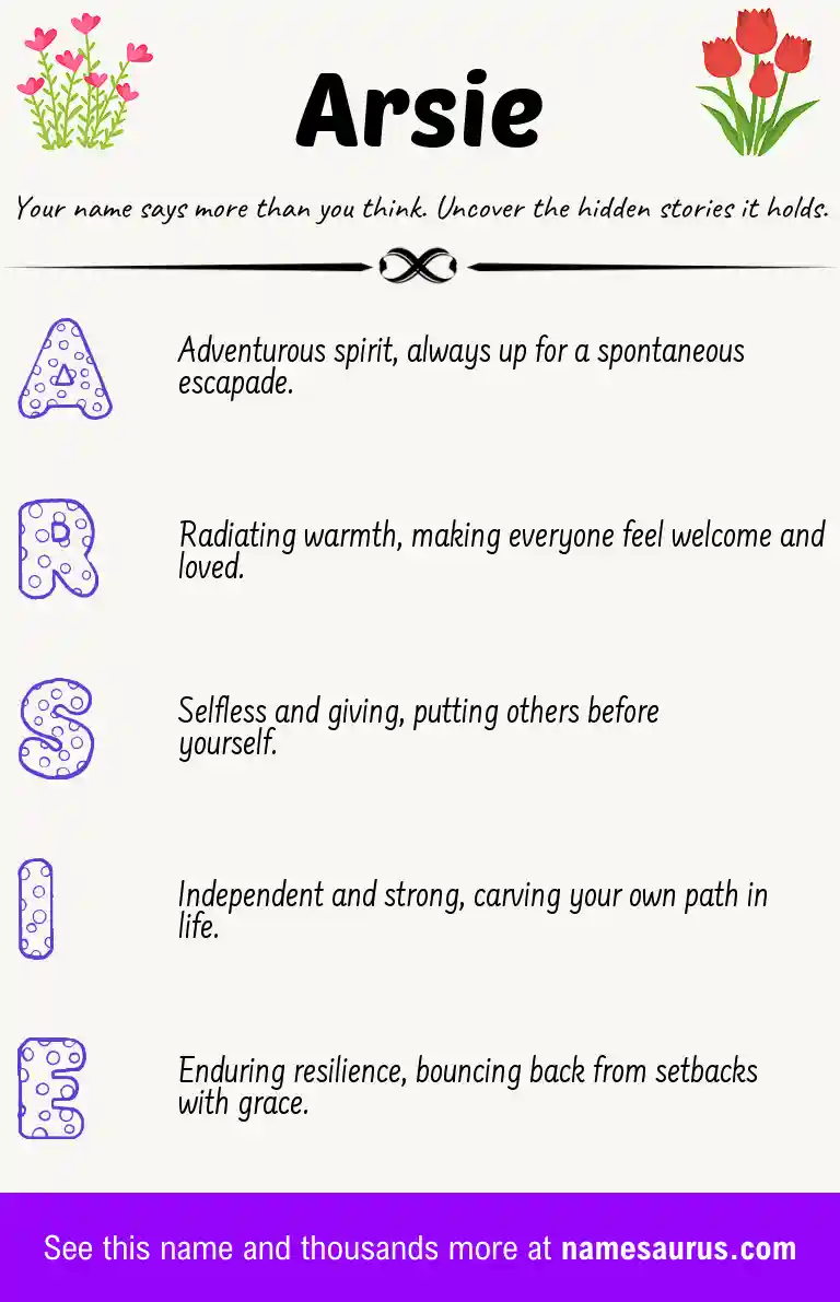 Acrostic poem about Arsie.