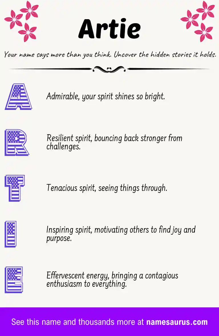 Acrostic poem about Artie.