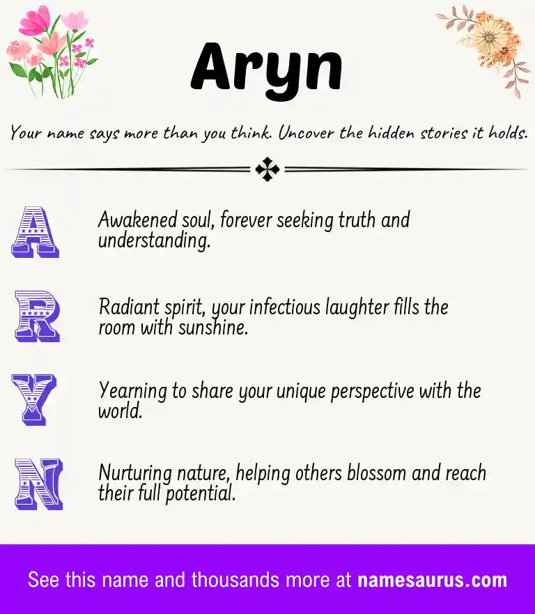 Acrostic poem about Aryn.