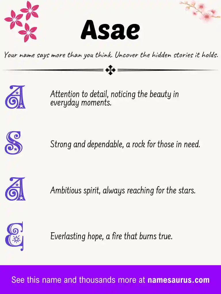 Acrostic poem about Asae.