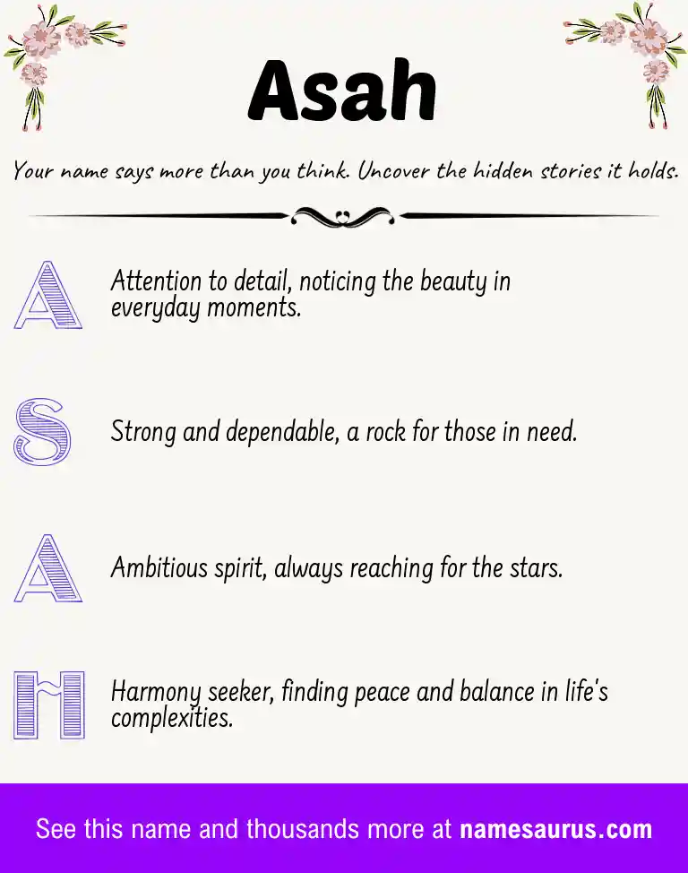 Acrostic poem about Asah.