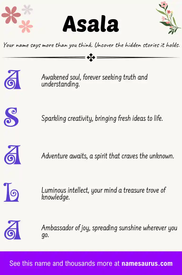 Acrostic poem about Asala.