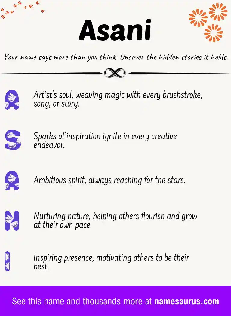 Acrostic poem about Asani.