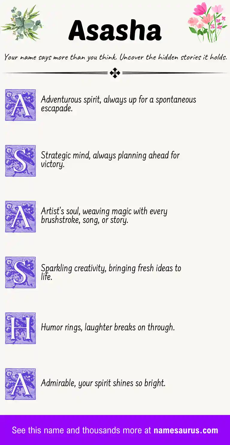 Acrostic poem about Asasha.