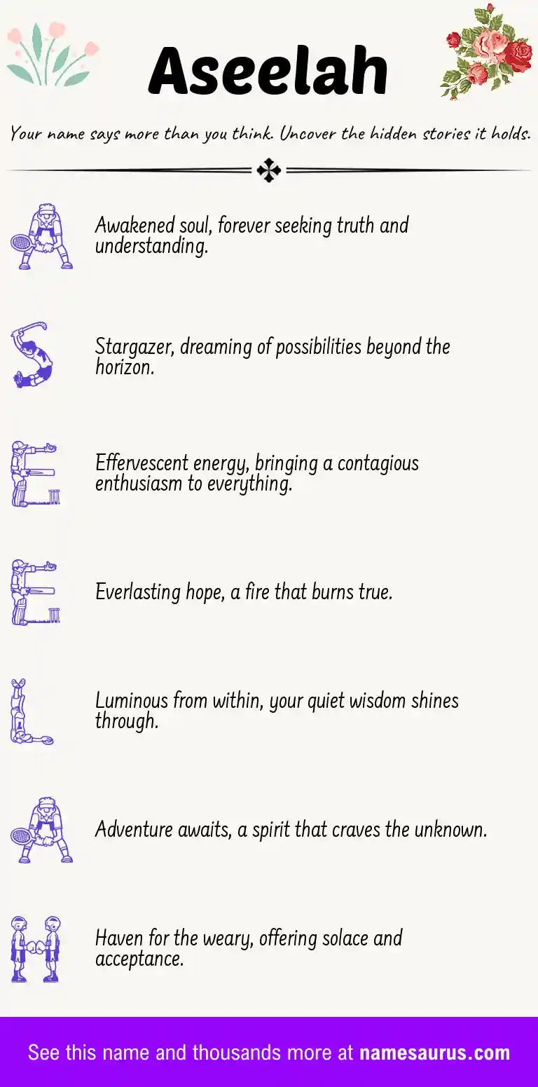 Acrostic poem about Aseelah.
