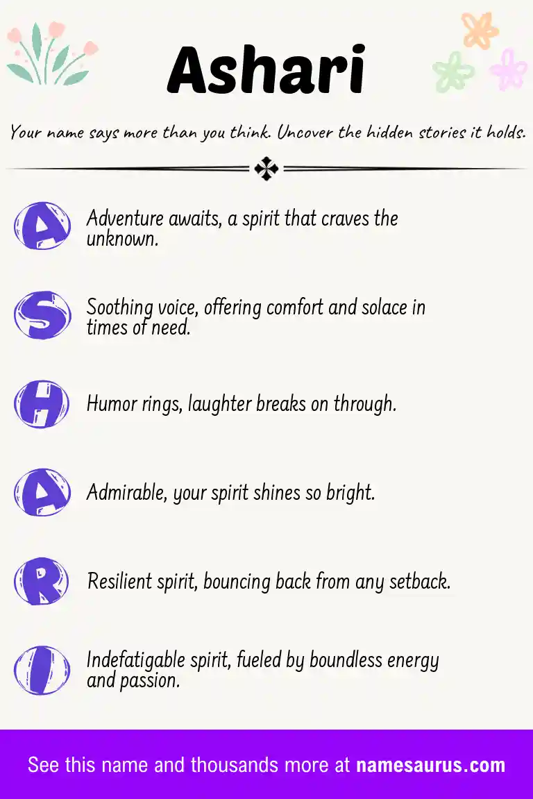 Acrostic poem about Ashari.