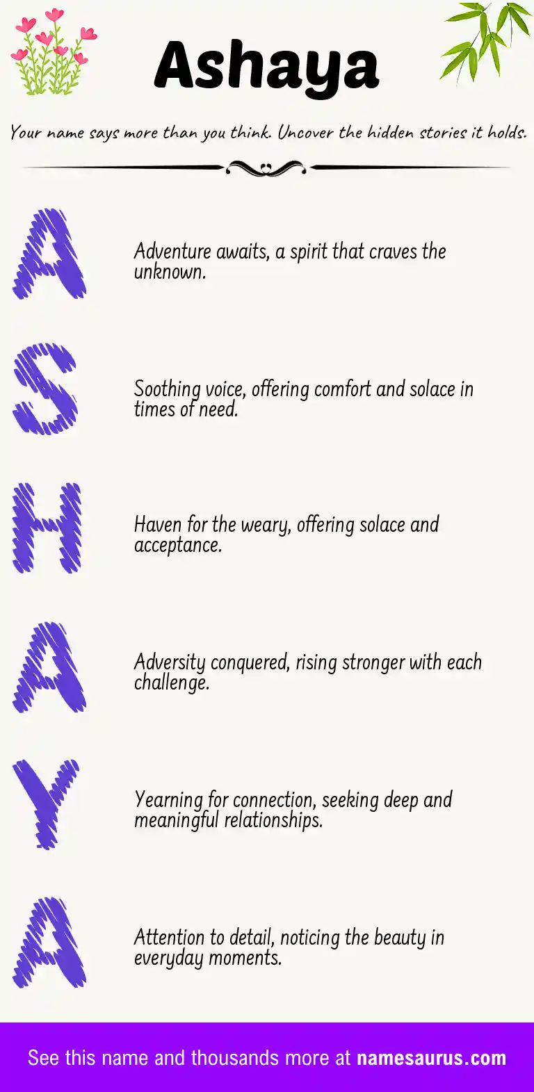Acrostic poem about Ashaya.