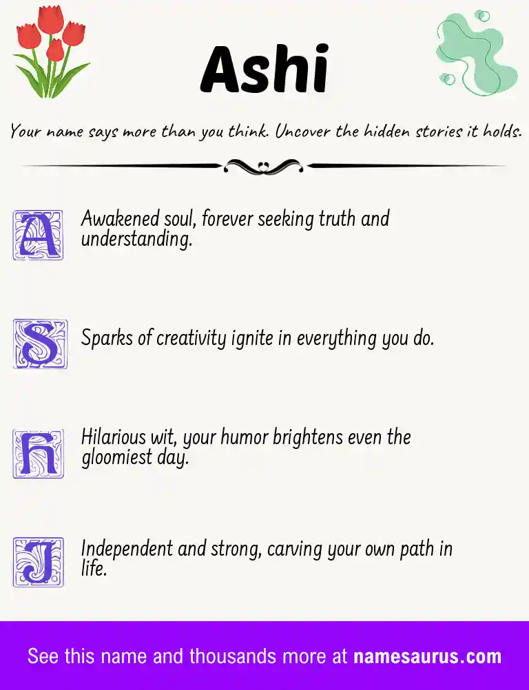 Acrostic poem about Ashi.