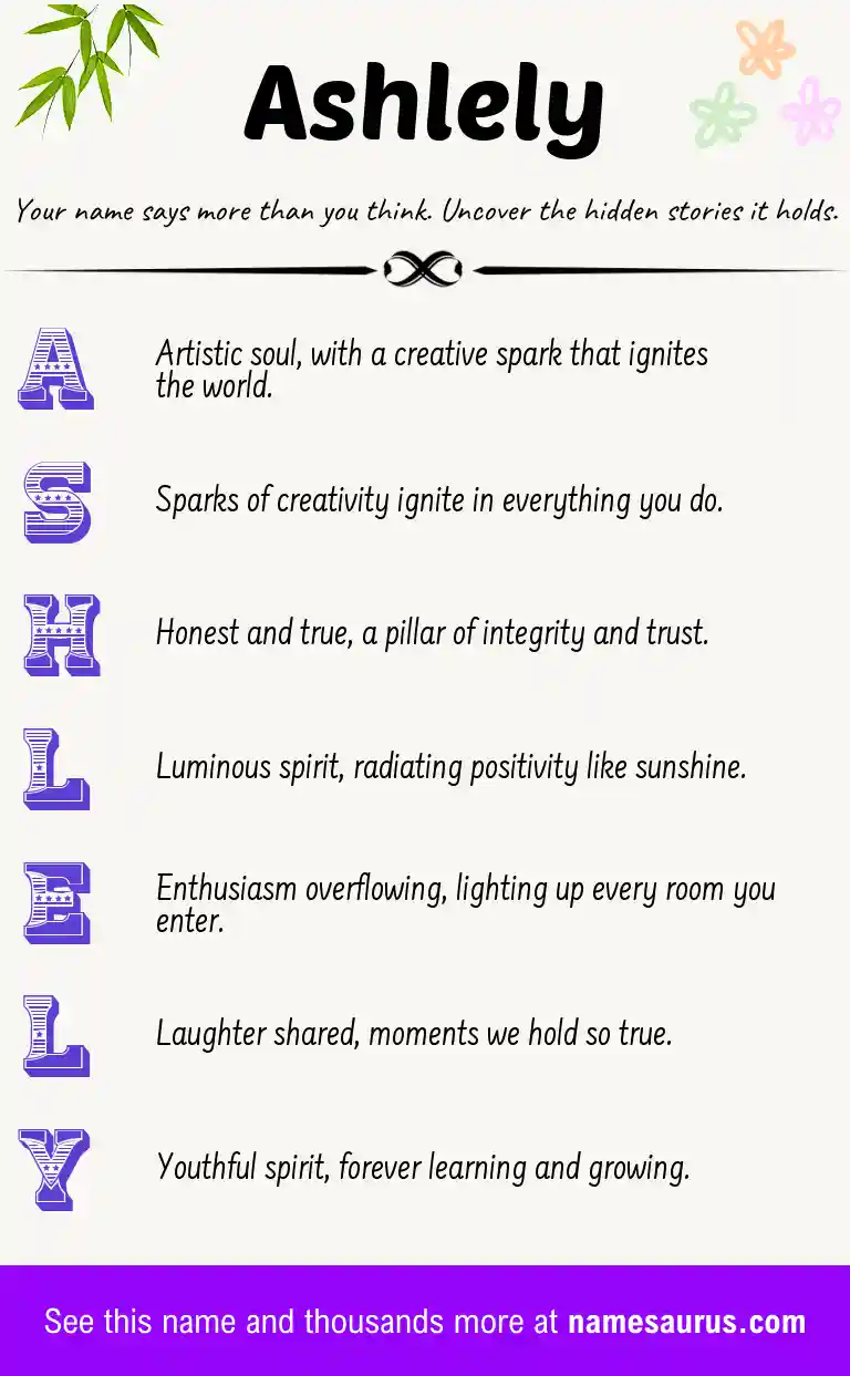 Acrostic poem about Ashlely.