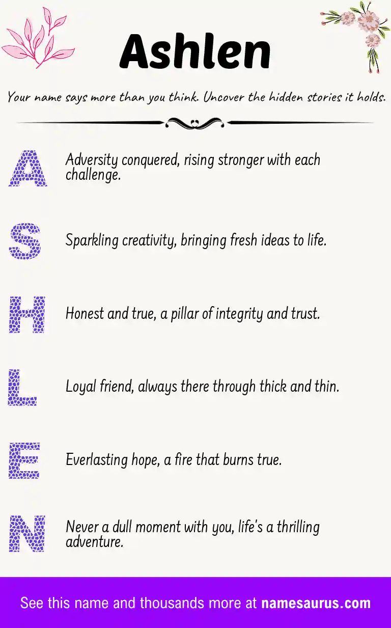 Acrostic poem about Ashlen.
