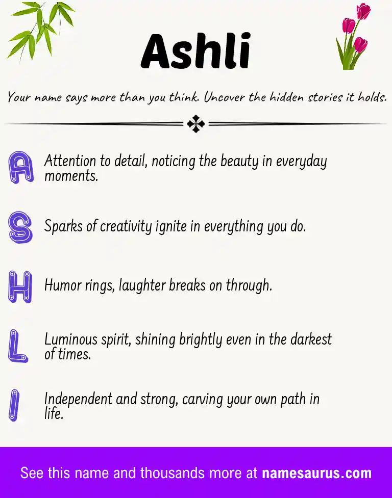 Acrostic poem about Ashli.