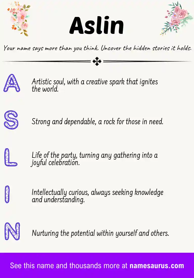 Acrostic poem about Aslin.