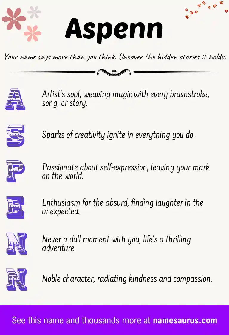 Acrostic poem about Aspenn.
