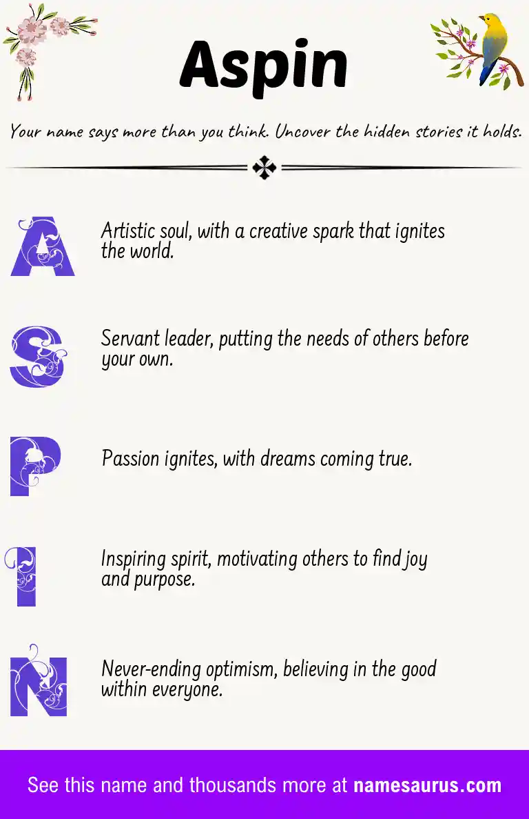 Acrostic poem about Aspin.