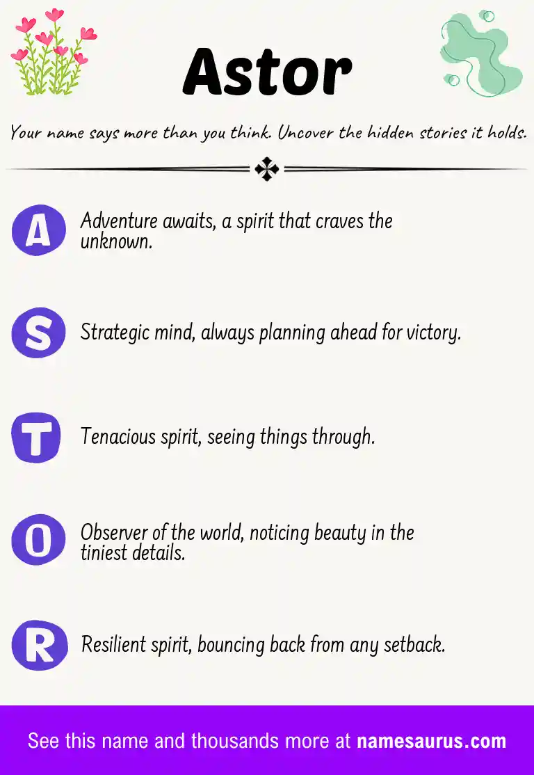 Acrostic poem about Astor.