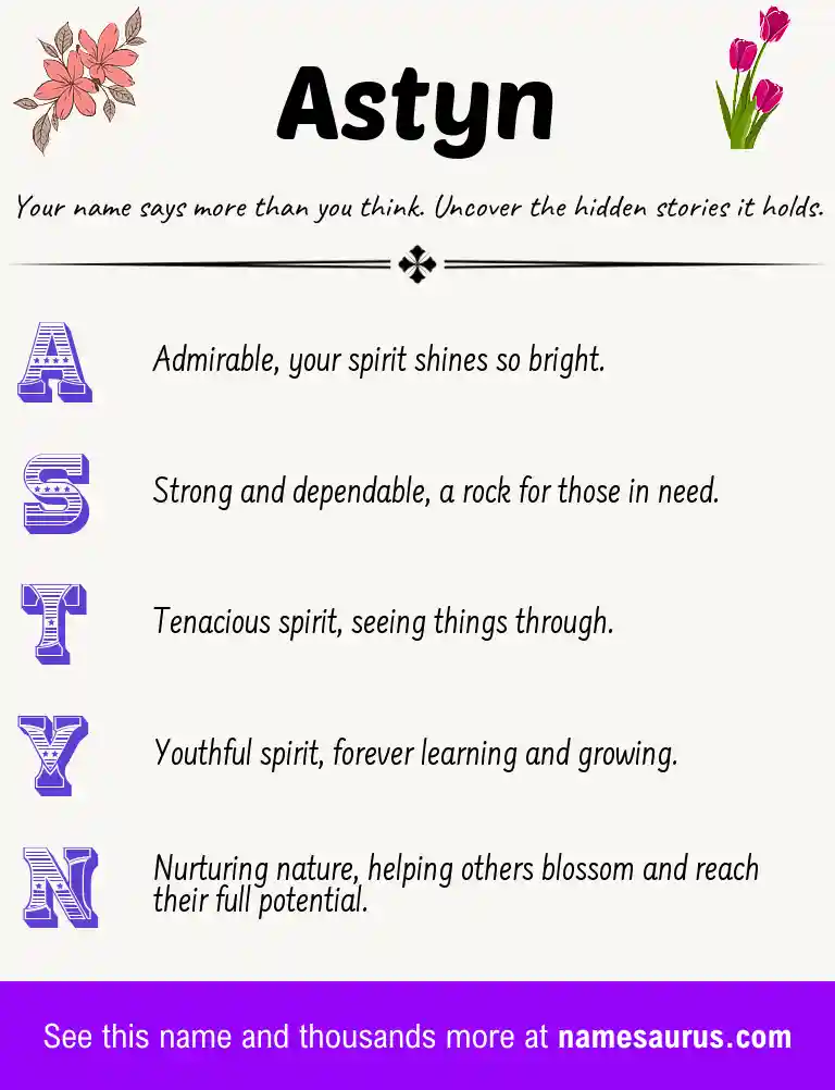 Acrostic poem about Astyn.