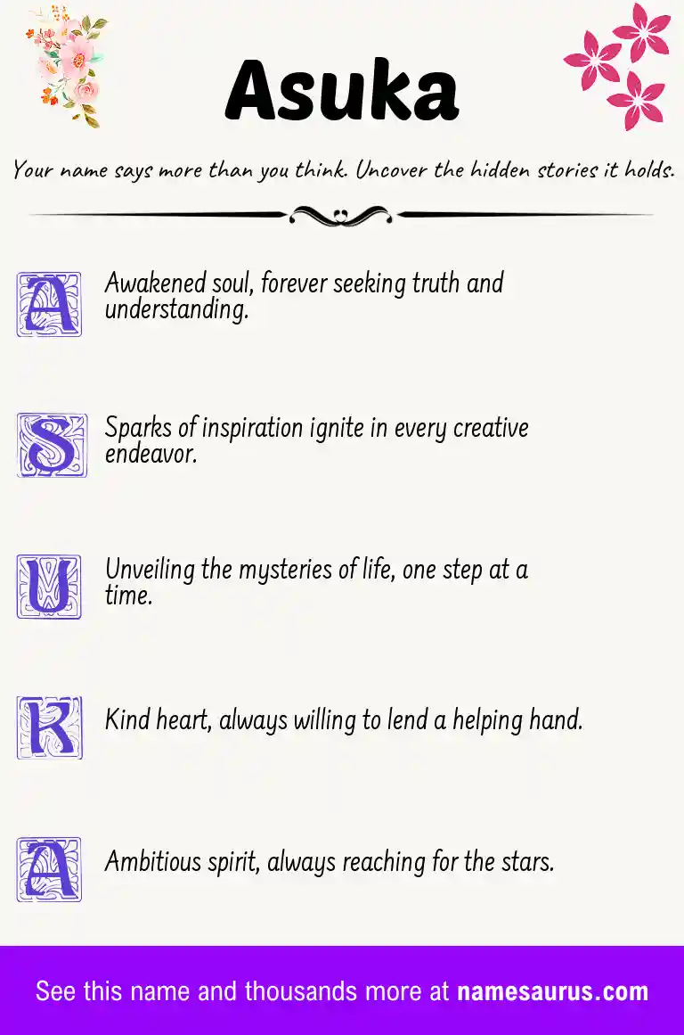 Acrostic poem about Asuka.