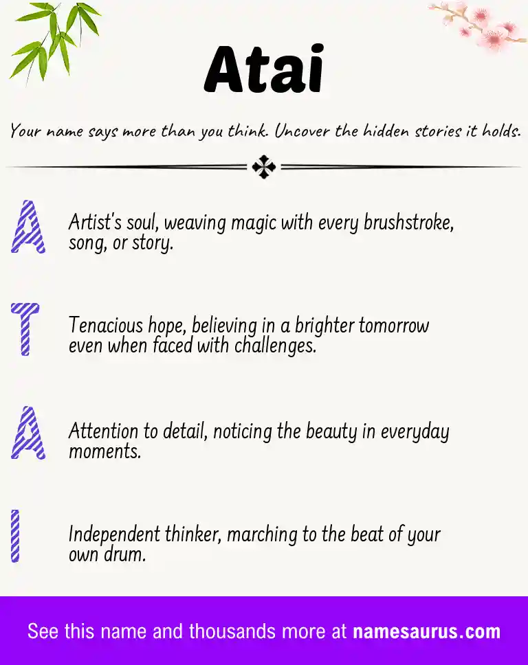 Acrostic poem about Atai.