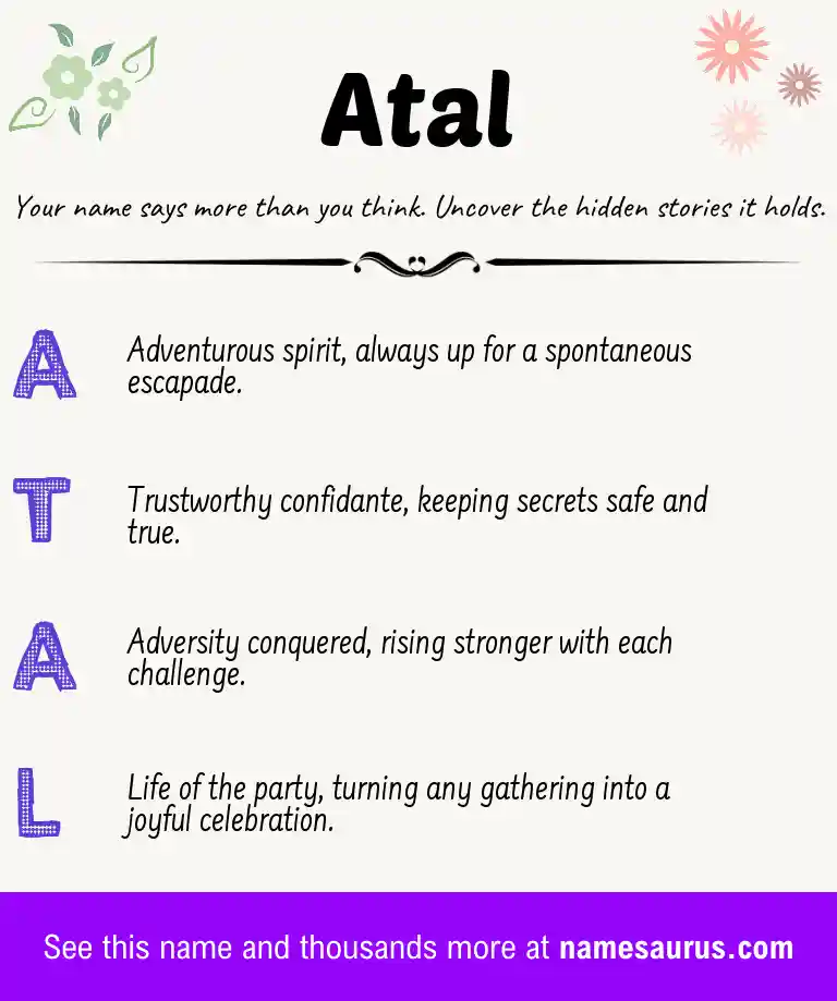 Acrostic poem about Atal.