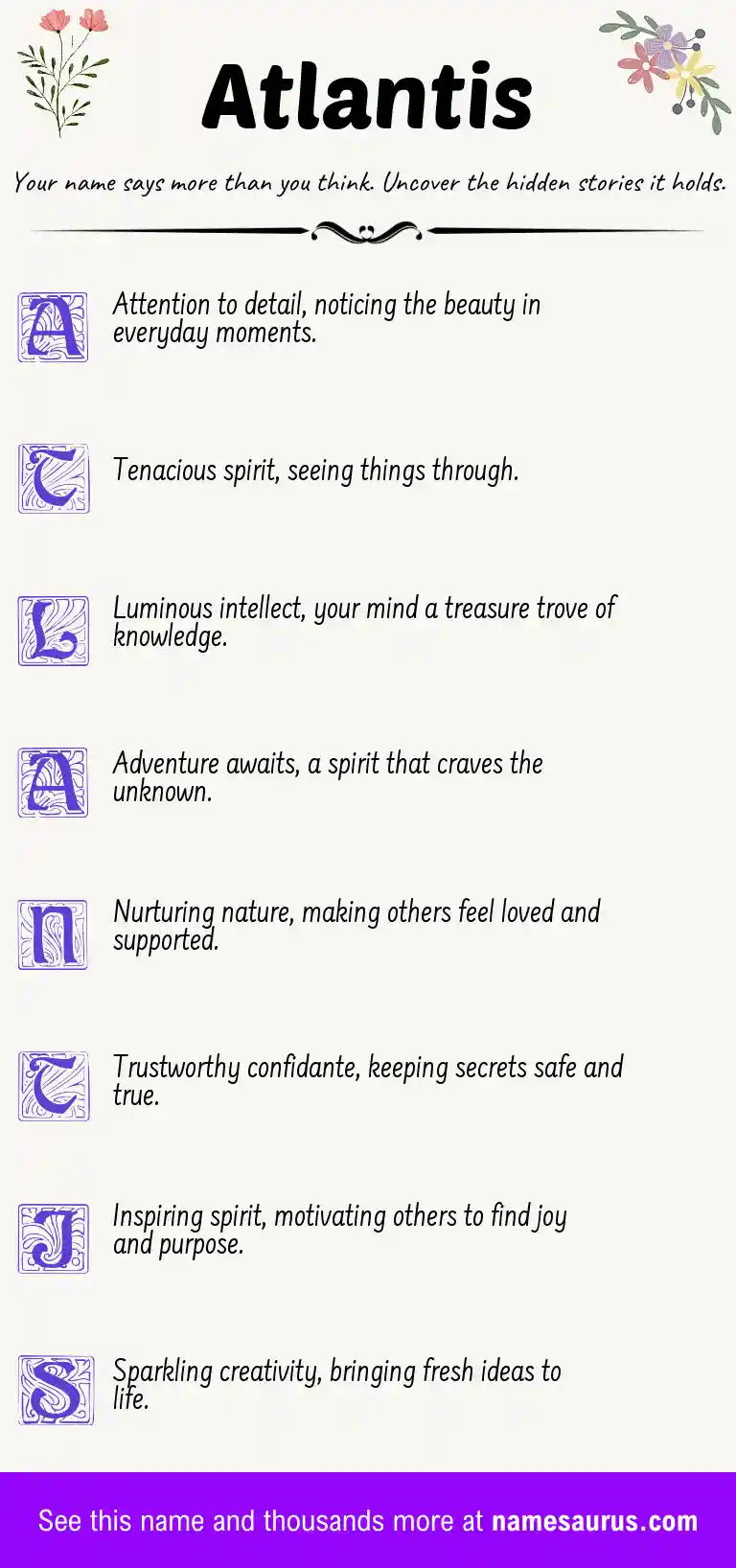 Acrostic poem about Atlantis.