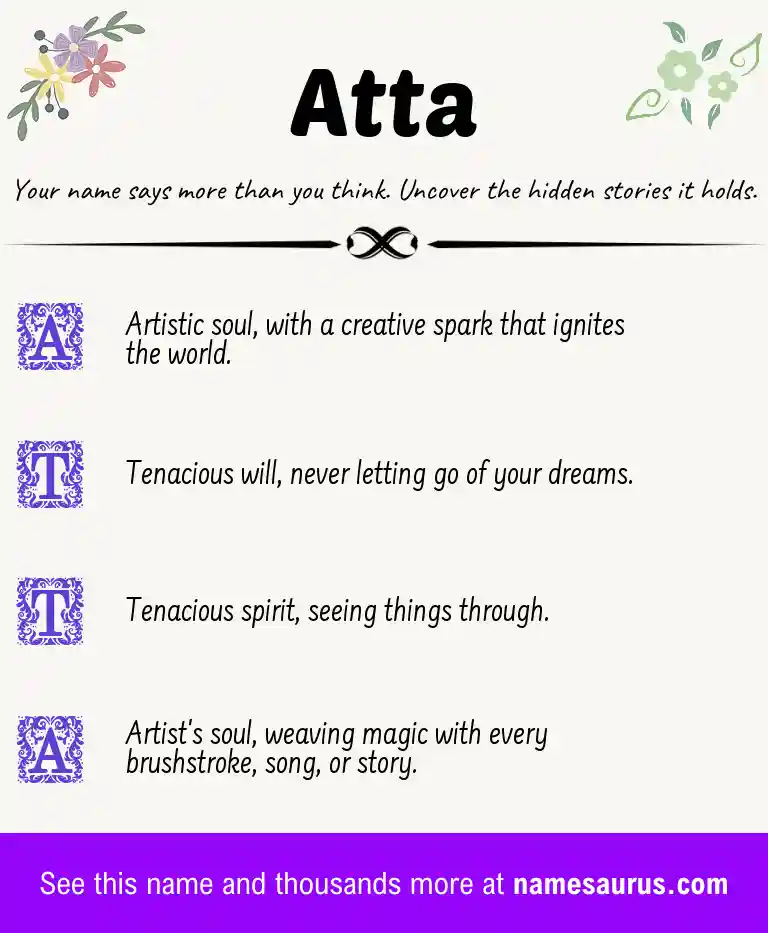 Acrostic poem about Atta.
