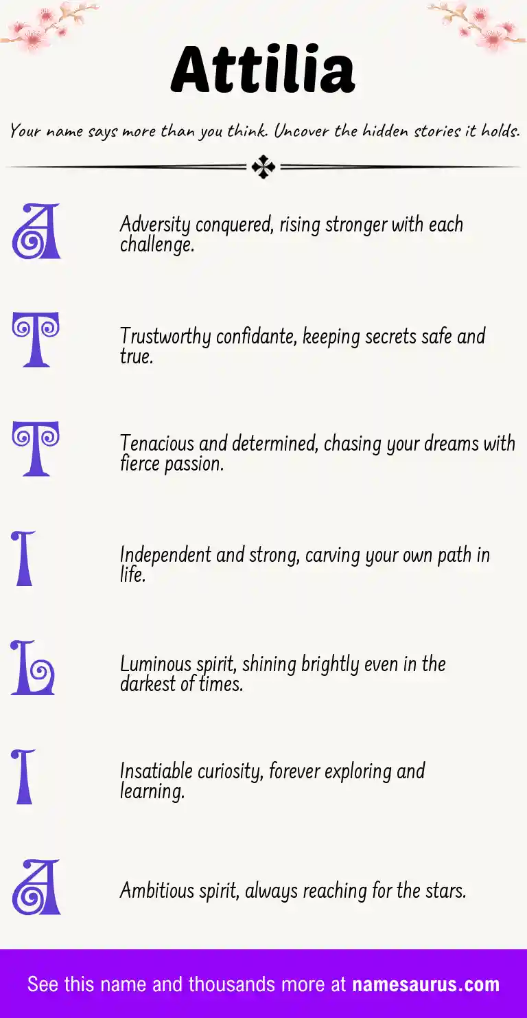 Acrostic poem about Attilia.